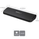 STARTECH.COM USB 3.0 Docking Station - Dual Monitor HDMI / DVI / VGA - Ethernet - Audio - Universal Docking Station - USB 3.0 Dock – Bild 2