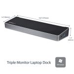 STARTECH.COM Triple Display Docking Station - 2 x DP - 1 x HDMI - 5 x USB 3.0 - 4K - Universal Laptop Docking Station - USB 3.0 Dock – Bild 2