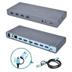I-TEC USB 3.0/USB-C Dualdock 1x 5K 2x 4K 60Hz 2x HDMI 2x DP 1x GLAN 6x USB 3.0 1x Audio/Mic Jack Kensington kompatibel mit TB 3