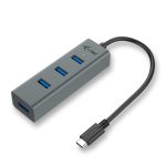 I-TEC USB C Metal HUB 4 Port ohne Netzteil ideal fuer Notebook Tablet PC Unterstuetzt Win Mac OS kompatibel mit Thunderbolt 3