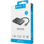 SANDBERG USB-C Dock 2xHDMI+1xVGA+USB+PD – Bild 3