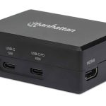 MANHATTAN Smart Video Power Delivery-Ladehub 1x HDMI 1x USB-C PD 45W 1x USB-C 5V/1A 2x USB 3.2 Gen 1 Typ A -Port internes Netzteil