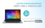 I-TEC USB-C Metal Nano Dock 2x DP 1x HDMI 1x GLAN 1x Audio/Mic 2 xUSB 3.1 2x USB 2.0 1x USB-C Data 1x USB-C 100W PD – Bild 5