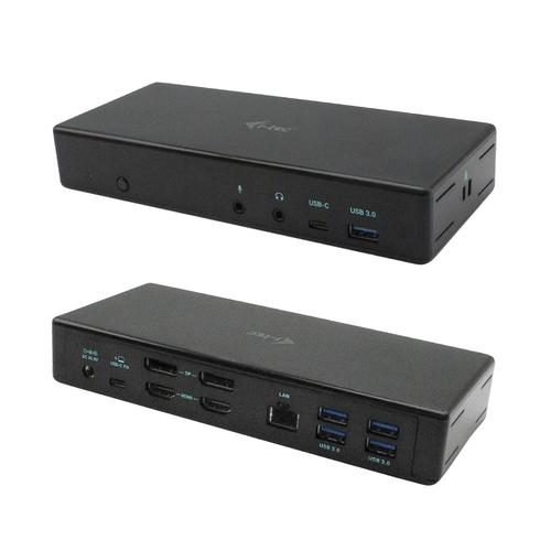ALS-4007820-b5e2af4041f4b55b I-TEC USB-C Quattro Display Docking Station 2x DP 2x HDMI 1xGLAN 5x USB 3.0 1x USB-C-Datei 1x Audio 1x Mic 85W PD KL – Bild 1