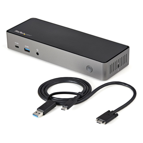 ALS-4055363-1c9b2e1b63252fb9 STARTECH.COM USB-C & USB-A Dock - Hybrid Triple Monitor Laptop Docking Station DisplayPort & HDMI 4K 60Hz/85W PD – Bild 1