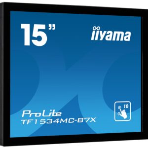 IIYAMA TF1534MC-B7X 38,1cm 15Zoll LCD PCAP Bezel Free 10-Points Touch Screen 1024x768 TN panel LED Bl. Flat Bezelfree Glass Front