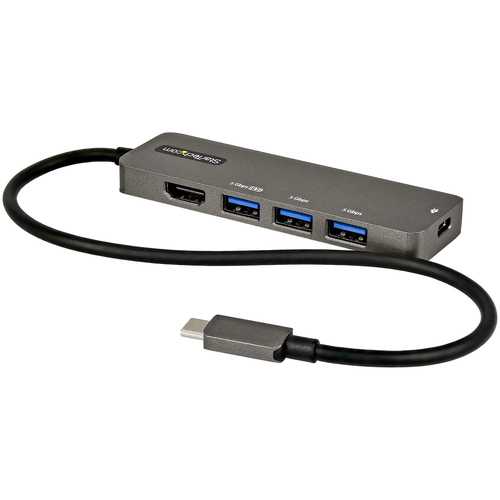 ALS-4264834-334119b5fd3f5e9d STARTECH.COM USB-C Multiport Adapter - USB-C auf HDMI 2.0b 4K 60Hz HDR10 100W PD 4-Port USB 3.0 Hub - 30cm Kabel – Bild 1