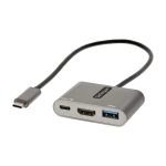 STARTECH.COM USB-C to HDMI Multiport Adapter 4K 100W PD USB 3.0 Hub 5Gbit/s USB-C zu HDMI Dock/Reiseadapter mit Stromversorgu