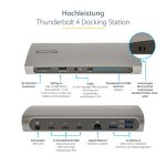 STARTECH.COM Thunderbolt 4 Dock 96W PD Single 8K or Dual Monitor 4K 60Hz 3x TB4/USB4 4x USB-A SD GbE 0.8m TB4 Dock Cable – Bild 3