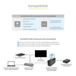 STARTECH.COM Thunderbolt 4 Dock 96W PD Single 8K or Dual Monitor 4K 60Hz 3x TB4/USB4 4x USB-A SD GbE 0.8m TB4 Dock Cable – Bild 2