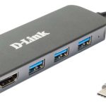 D-LINK DUB-2333 5-in-1 USB-C Hub mit HDMI/Power Delivery 3x USB-A 3.0 SuperSpeed 1x HDMI 1x USB-C Thunderbolt 3 60W