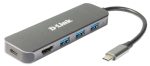 D-LINK DUB-2333 5-in-1 USB-C Hub mit HDMI/Power Delivery 3x USB-A 3.0 SuperSpeed 1x HDMI 1x USB-C Thunderbolt 3 60W