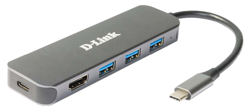 ALS-46131614-c91a58251ddcc13a D-LINK DUB-2333 5-in-1 USB-C Hub mit HDMI/Power Delivery 3x USB-A 3.0 SuperSpeed 1x HDMI 1x USB-C Thunderbolt 3 60W – Bild 1