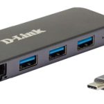 D-LINK DUB-2334 5-in-1 USB-C Hub mit Gigabit-Ethernet/Stromversorgung 3x USB-A 3.0 1x USB-C mit Ladefunktion bis 60W 1x RJ-45