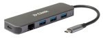 D-LINK DUB-2334 5-in-1 USB-C Hub mit Gigabit-Ethernet/Stromversorgung 3x USB-A 3.0 1x USB-C mit Ladefunktion bis 60W 1x RJ-45