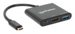MANHATTAN USB-C auf HDMI 3-in-1 Docking-Konverter mit Power Delivery 100W HDMI 4K30Hz USB-A 5Gbit/s Buchsen Passthrough-Ladeanschl. – Bild 4