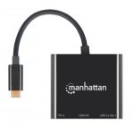 MANHATTAN USB-C auf HDMI 3-in-1 Docking-Konverter mit Power Delivery 100W HDMI 4K30Hz USB-A 5Gbit/s Buchsen Passthrough-Ladeanschl. – Bild 5