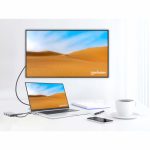 MANHATTAN USB-C 8-in-1-Dockingstation mit Power Delivery 100 W Typ C-Stecker auf HDMI 4K30Hz 3x USB-A 5 Gbit/s RJ45 Kartenleser Alu – Bild 2