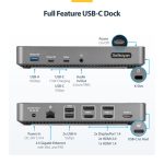 STARTECH.COM USB-C Triple Monitor Docking Station HDMI/DisplayPort 5-Port USB 3.2 Gen 2 Hub GbE 100W USB PD Universal Docking St – Bild 2