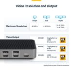 STARTECH.COM USB-C Triple Monitor Docking Station HDMI/DisplayPort 5-Port USB 3.2 Gen 2 Hub GbE 100W USB PD Universal Docking St – Bild 4