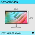 HP E27k G5 68,58cm 27Zoll 4K USB-C Monitore 27" 3840x2160 16:9 HDMI DP 3y (EU) – Bild 4