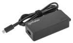 MANHATTAN USB-C Power Delivery Laptop-Netzteil 65 W abnehmbares EU-Stromkabel integriertes USB-C PD-Kabel schwarz