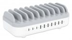 MANHATTAN 10-Port USB-Ladestation 120W 3x USB-C PD-Ports bis zu 18 W/Port 7x USB-A-Ports bis 12 W 2,4 A/Port 120 W Gesamt weiss/grau – Bild 2