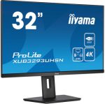IIYAMA XUB3293UHSN-B5 81,28cm 32Zoll ETE IPS 3840x2160 UHD 1000:1 350cd/m2 4ms HDMI DP USB-C Dock Speakers LAN 65W PD 15cm