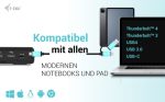 I-TEC USB 3.0/USB-C/Thunderbolt 3 Dualdock 1x5K 2x4K 60Hz 2xDP 2xHDMI 1xGLAN 4xUSB 3.2 2xUSB-C 3.2 Gen.2 1xAudio/Mic Jack PD 100W KL – Bild 3