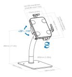 MANHATTAN Anti-Diebstahl-Tischständer für Tablet und iPad abschliessbar für Tablets von 20,1-27,9cm 7,9-11Zoll freistehend weiss – Bild 6