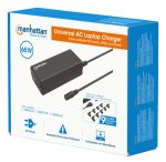 MANHATTAN Universal Notebook-Netzteil 65W Ladegerät mit 9 Adaptersteckern und Universalspannung abnehmbares EU-Stromkabel schwarz – Bild 3