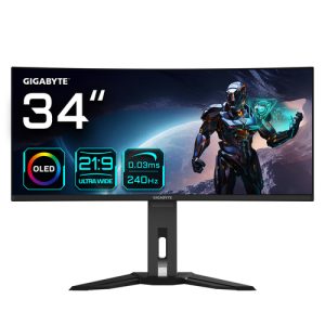 GIGABYTE MO34WQC2 86,36cm 34Zoll OLED gaming monitor 3440x1440 WQHD 250 cd/m2 240Hz 2xHDMI 2.1 1xDP 1.4 1xUSB C