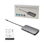 I-TEC USB-C Metal Dock 1xHDMI 1xVGA 1xSD+1xmicroSD Kartenleser 1xGLAN 1xAudio/Mic 3xUSB 3.1 1xUSB-C Data 1xUSB-C PD + Netzteil 100W – Bild 5