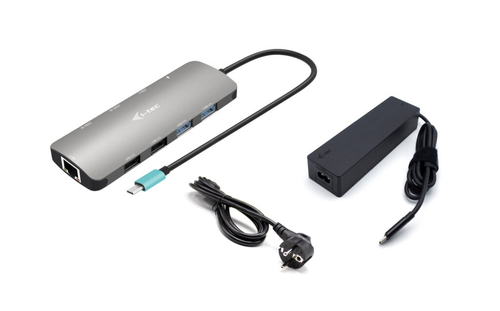 ALS-47315259-ffb39e8fb27894a9 I-TEC USB-C Metal Nano Dock 2x HDMI 1x GLAN 2x USB 3.2 2x USB 2.0 1x USB-C 3.2 Gen.1 Data 1x USB-C 100W PD + Netzteil 100W – Bild 1