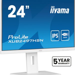 IIYAMA XUB2497HSN-W2 60,96cm 24Zoll IPS FHD 300cd/m2 1ms HDMI DP DP OUT 3xUSB 3.2 USB C 7.5W LAN Speakers 15 year guarantee