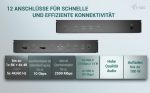 I-TEC Universal 5x 4K Display DS 5x 4K 2x DP 3x HDMI 1x 2,5GLAN 2x USB-C Gen.2 3x USB 3.2 Gen.2 1x Audio/Mic Jack PD 100W KL – Bild 3