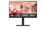 LG 27BA75QB-B.AEU 68,58cm 27Zoll IPS QHD 16:9 100Hz 350cd/m2 5ms HDMI DP USB-C 2x5W Speakers Headphone out KVM Ethernet Auto Pivot