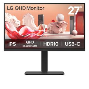 LG 27BA75QB-B.AEU 68,58cm 27Zoll IPS QHD 16:9 100Hz 350cd/m2 5ms HDMI DP USB-C 2x5W Speakers Headphone out KVM Ethernet Auto Pivot