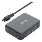 MANHATTAN 4-Port GaN USB Power Delivery-Ladestation PD 3.1 Vier USB-C PD-Ports mit bis zu 140W pro Port 240 W Gesamtleistung schwarz – Bild 6