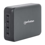 MANHATTAN 4-Port GaN USB Power Delivery-Ladestation PD 3.1 Vier USB-C PD-Ports mit bis zu 140W pro Port 240 W Gesamtleistung schwarz