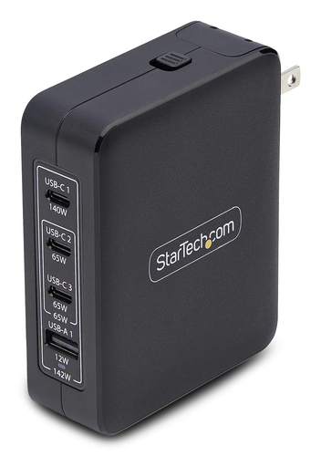 ALS-47775086-10899d959434a512 STARTECH.COM 140W USB-C-Wandladegerät 3x USB-C/1x USB-A PD 3.1 Internationaler GaN-Ladegerät fur MacBook/Dell XPS/Inspiron – Bild 1