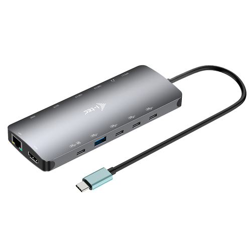 ALS-47807344-6a971c7d4c76571f I-TEC USB-C Metal Nano Dock 2x HDMI 1x USB-C Video 1x GLAN 1x Audio/Mic 1xSD/microSD 1x USB 3.2 3x USB-C 3.2 Gen2 2x USB 2.0 PD140W – Bild 1