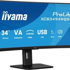 IIYAMA XCB3494WQSU-B1 86,36cm 34Zoll UW Curved VA-panel 3440x1440 120Hz 350cd/m2 04ms MPRT Speakers DisplayPort 2xHDMI USB HUB