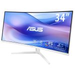 ASUS VU34WCIP-W 86,36cm 34Zoll VA WLED Curved 1500R UWQHD 21:9 100Hz 300cd/m2 1ms HDMI DP USB-C USB Hub: 4xUSB 3.2 G1 Type-A White