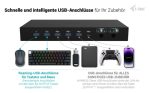 I-TEC USB-C KVM Docking station for 3 Hosts 2xHDMI 1xGLAN 1xUSB-C Gen2 3x USB-A Gen2 2x USB-A 1.1 1xAudio 1xMic PD 1x 92W/2x 65W – Bild 5