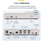 STARTECH.COM USB-C-Dockingstation USB4 Dreifach 4K60Hz-Monitore 100W Laptop-Ladung 2,5GbE Notebook Dock Nicht fur macOS – Bild 3