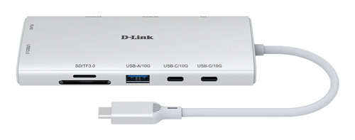 ALS-48068971-94b198088a7515fa D-LINK DUP-A01 10-in-1 USB-C Hub 2x HDMI 4K 1x PD 1x SD/TF3.0 1x USB-A 10G 2x USB-C 10G 1x USB-A 1x RJ-45 – Bild 1