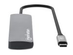 MANHATTAN USB-C PD 4K Dockingstation USB C-Stecker auf HDMI 4K60Hz 3x USB-A USB-C 5Gbit/s USB-C PD 100W SD/MicroSD RJ45 Gigabit grau – Bild 2