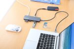 MANHATTAN USB-C PD 4K Dockingstation USB C-Stecker auf HDMI 4K60Hz 3x USB-A USB-C 5Gbit/s USB-C PD 100W SD/MicroSD RJ45 Gigabit grau – Bild 4