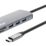 MANHATTAN USB-C PD 4K Dockingstation USB C-Stecker auf HDMI 4K60Hz 3x USB-A USB-C 5Gbit/s USB-C PD 100W SD/MicroSD RJ45 Gigabit grau